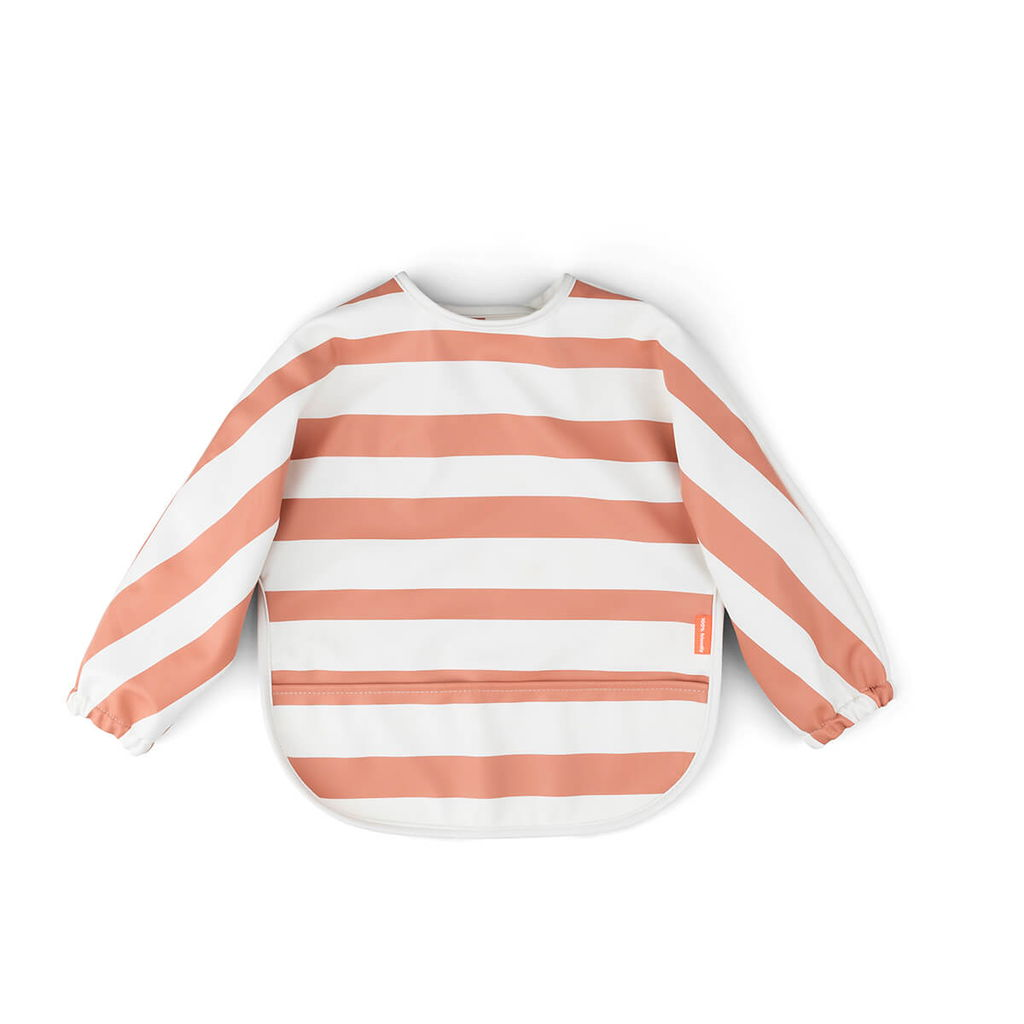 Done By Deer Långärmad Haklapp, Stripes Papaya