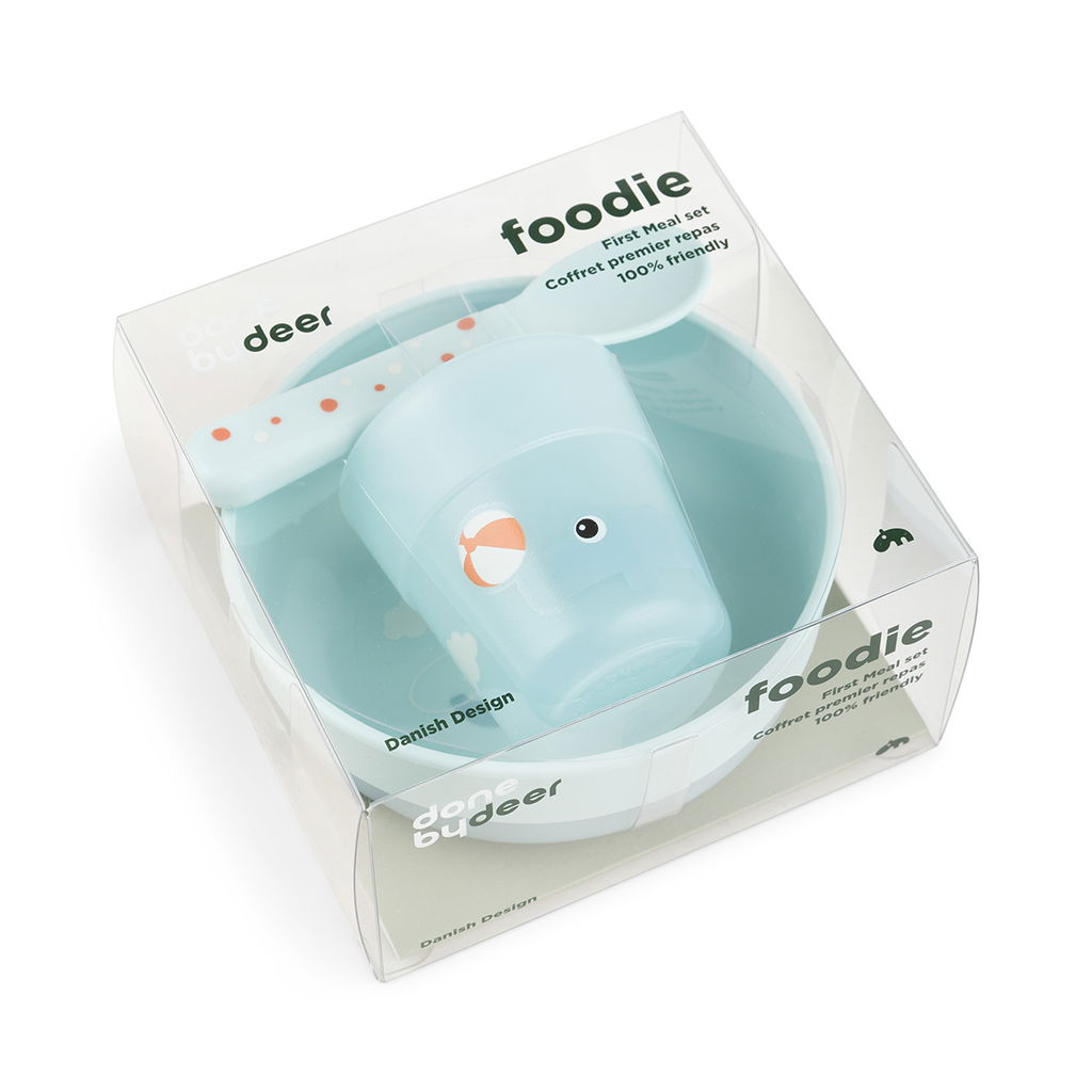 Done by deer Playground foodie first meal servisset 3 delar Blue