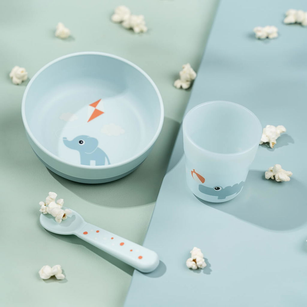 Done by deer Playground foodie first meal servisset 3 delar Blue