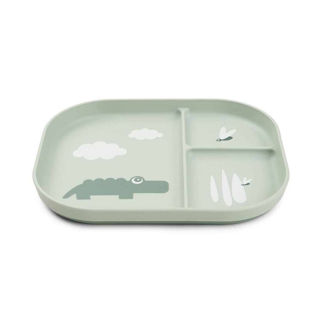 Done by Deer Foodie Compartment Plate Croco Green