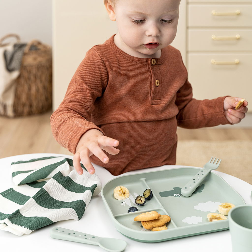 Done by Deer Foodie Compartment Plate Croco Green