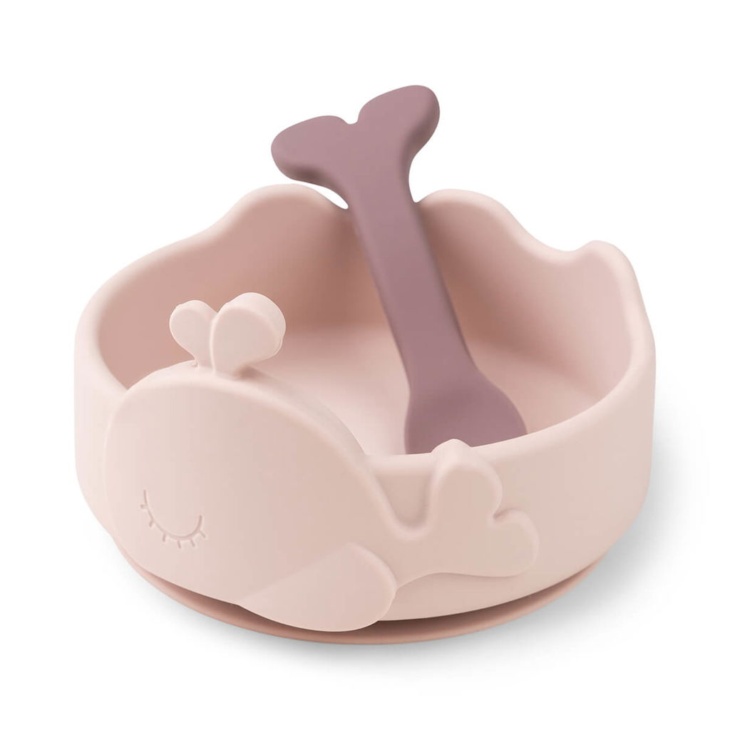 Done By Deer Silikonskål och babyslev Stick & Stay Wally Powder