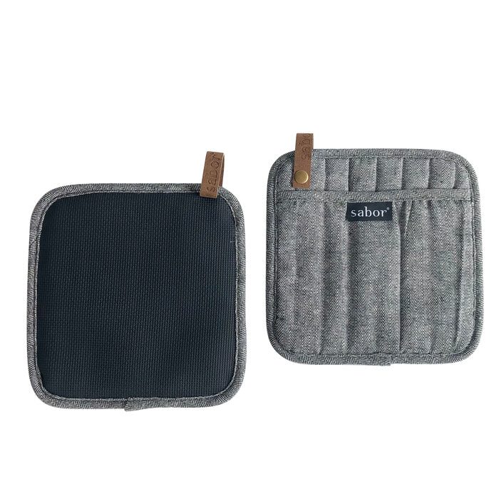 Sabor Home Grytlapp 20x20 cm 2-pack Grå/Svart
