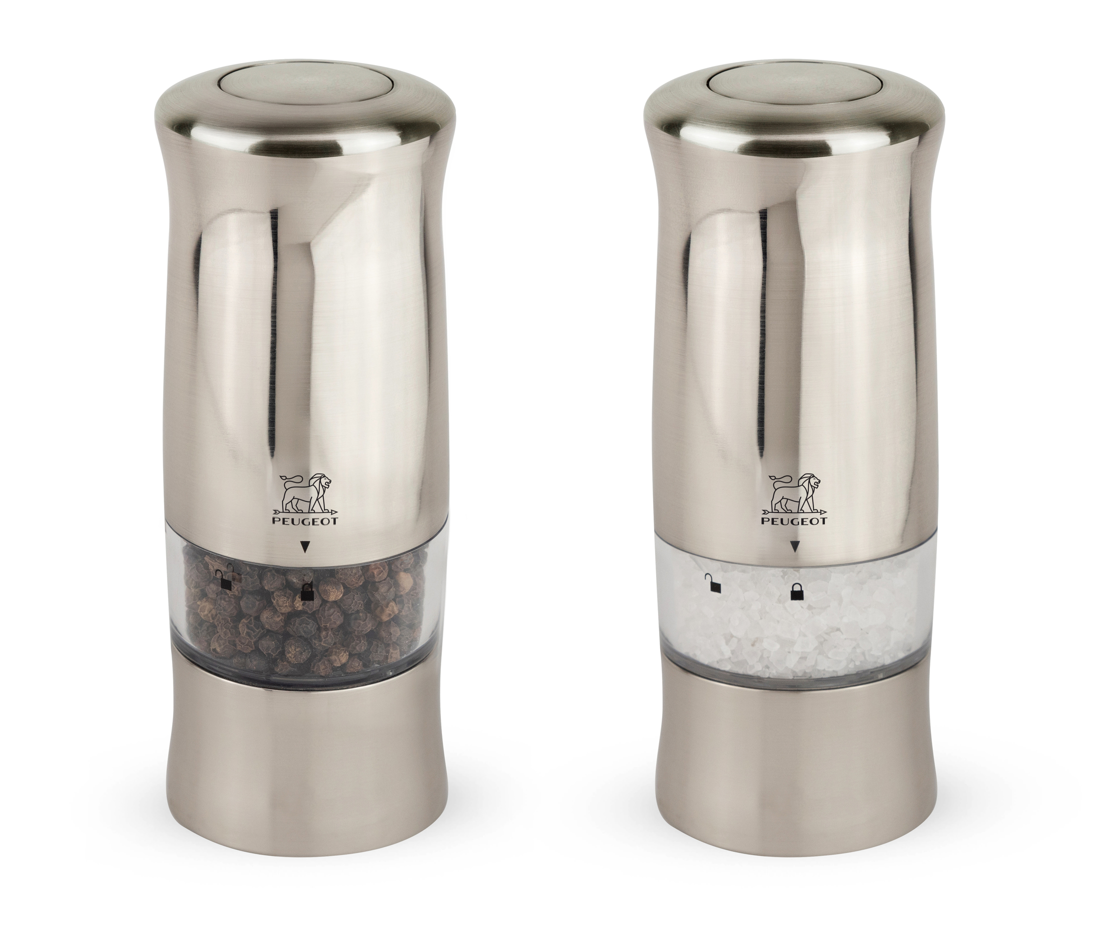 Peugeot Zeli Duo Elektriska Salt & Pepparkvarnar 14 cm Silver