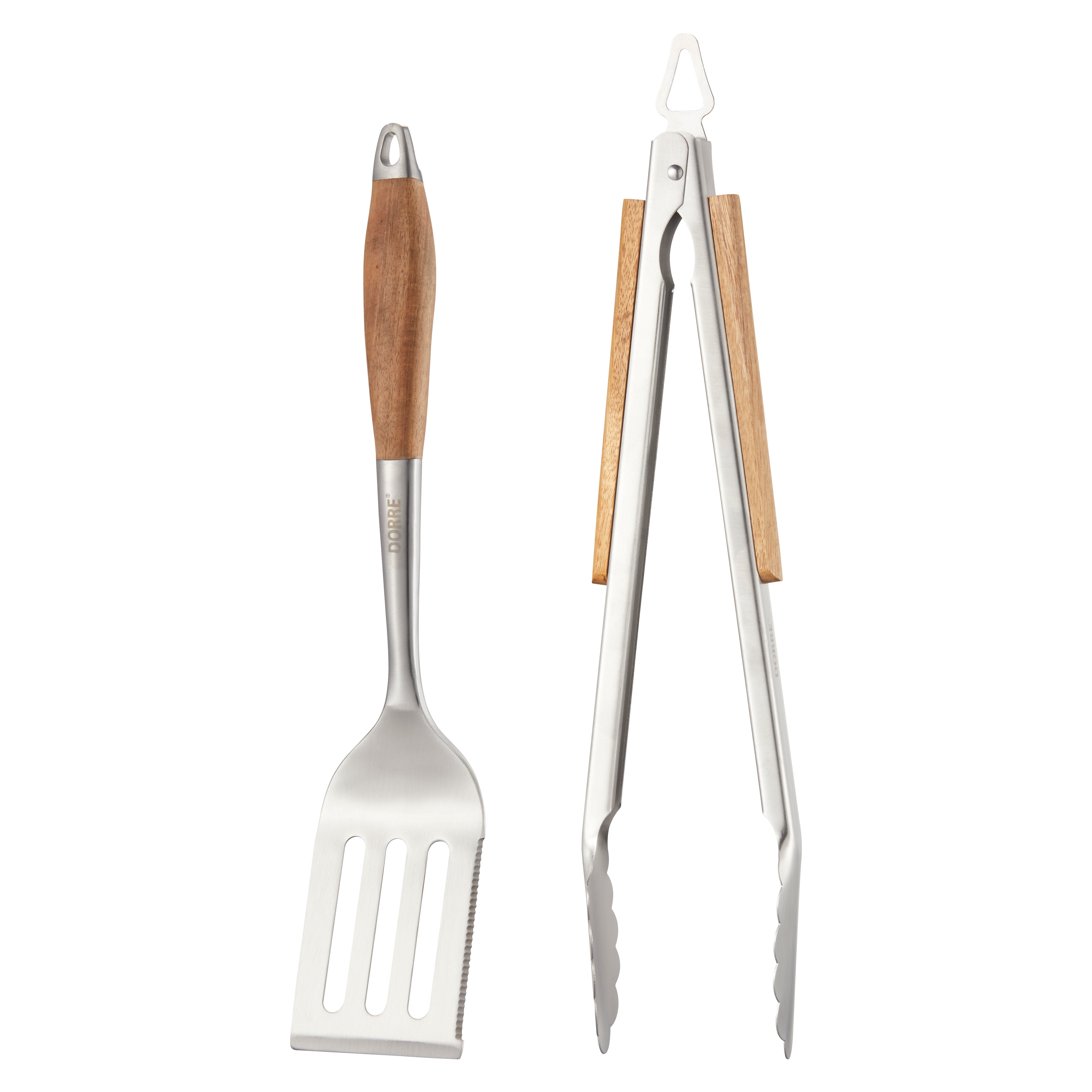 Dorre BBQ set Tång 45 cm stekspade 42 cm akasia rostfritt stål