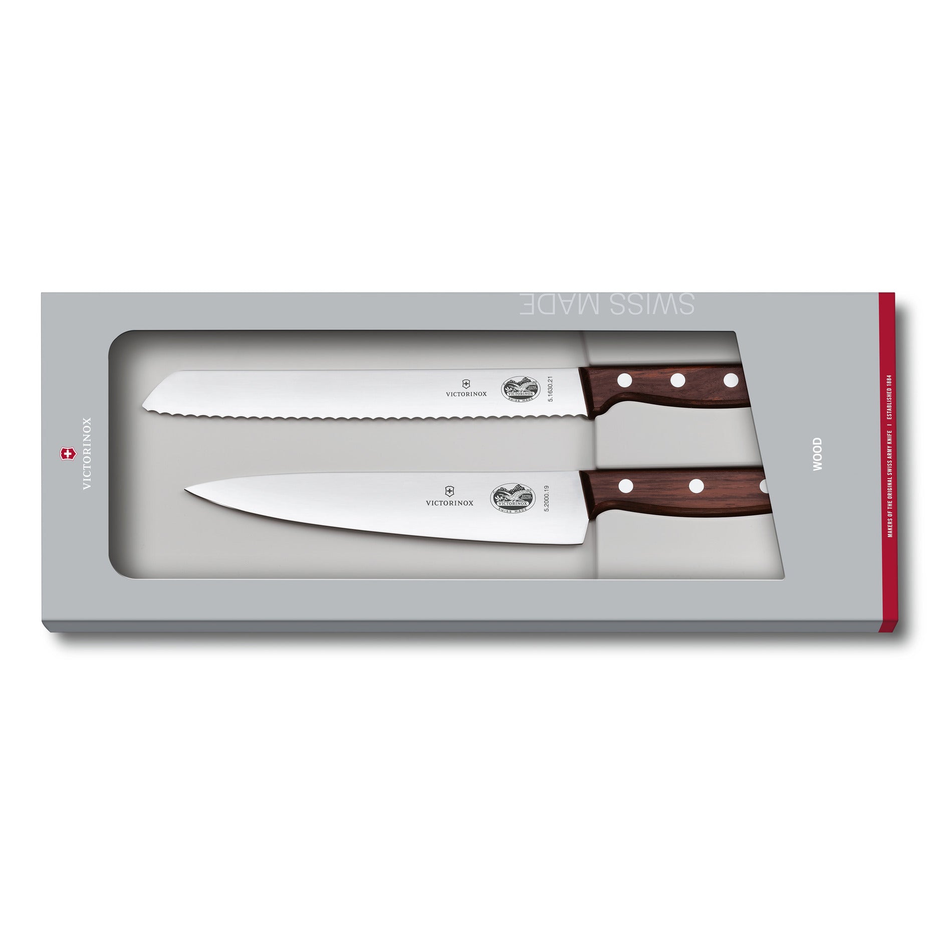 Victorinox Wood knivset brödkniv & kockkniv