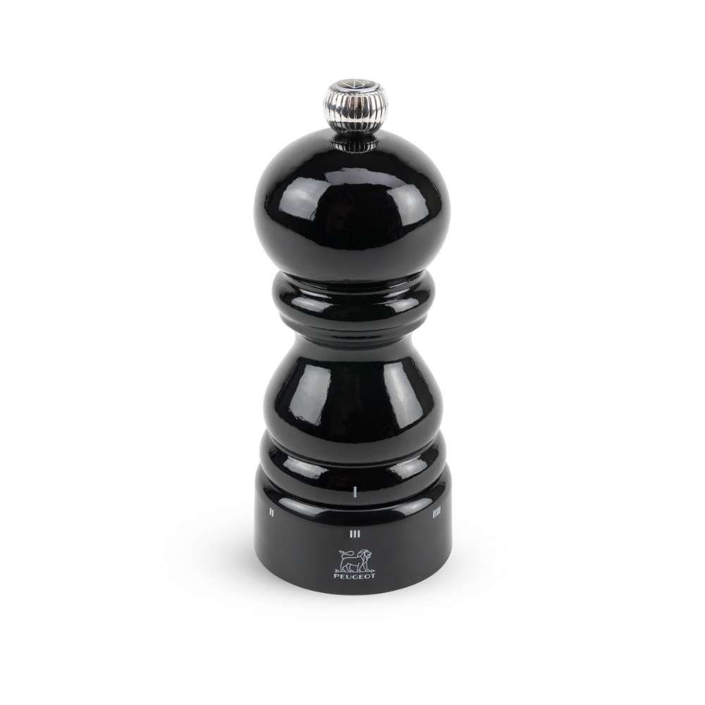 Peugeot Paris Salt mill Wood Lacquered black 12 cm