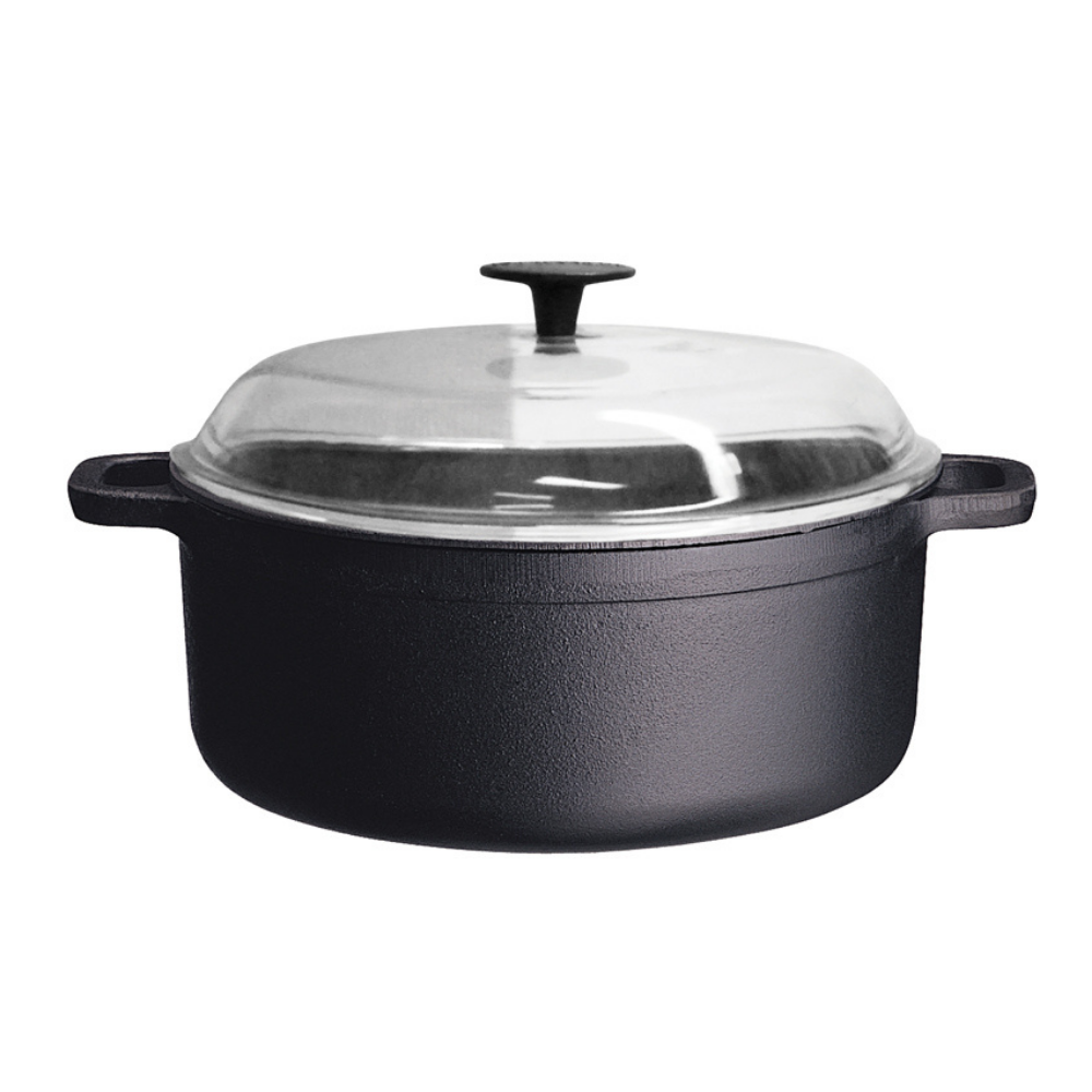 Ronneby Bruk - Gryta Med Glaslock Gjutjärn Ø32 cm 8 Liter