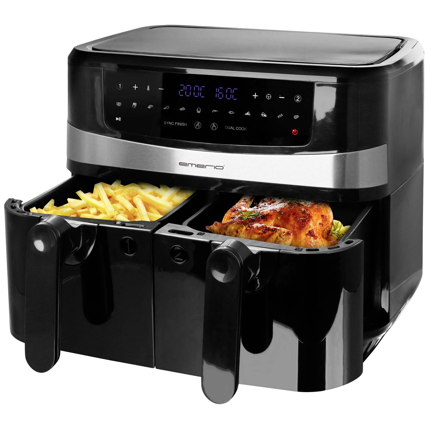 EMERIO Varmluftsfritös 9 l 2400w Svart AF-126672.4