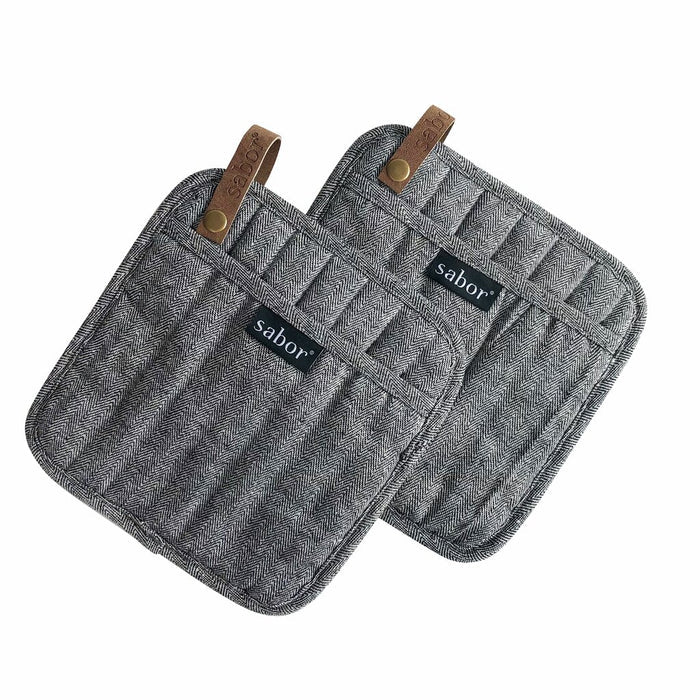 Sabor Home Grytlapp 20x20 cm 2-pack Grå/Svart