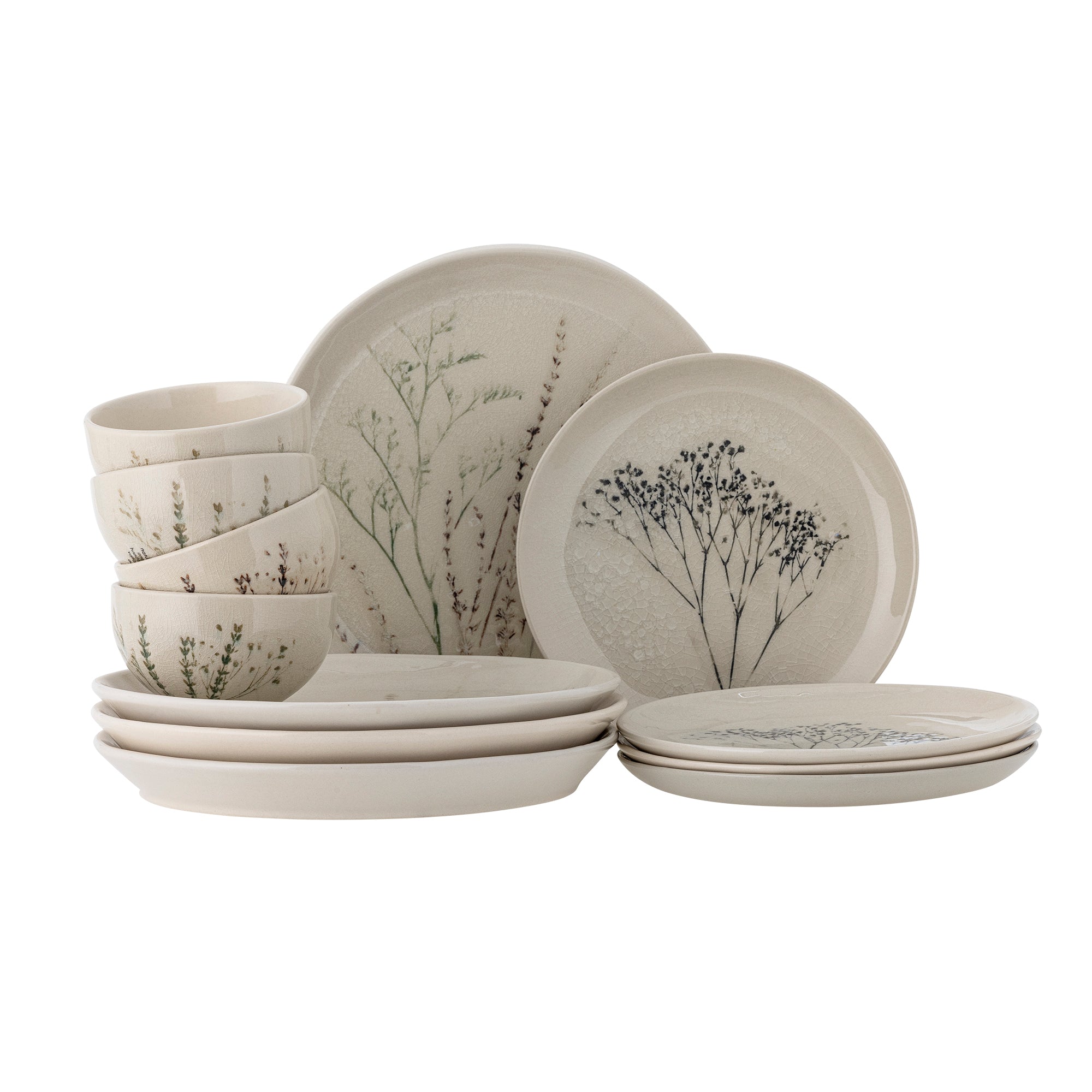 Bloomingville Bea Servisset Natur Stengods Set om 12 delar